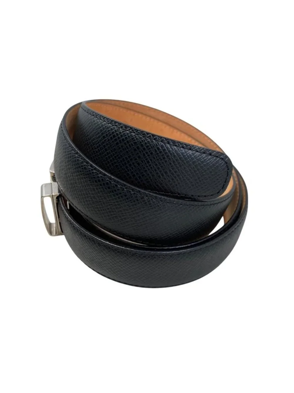 Louis Vuitton Belt Ceinture Classic 100 40 Taiga Leather Noir Black